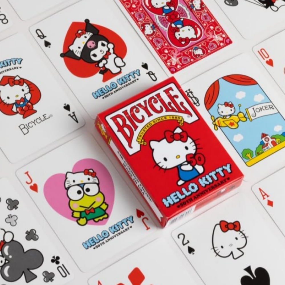 Hello Kitty 50th Anniversary Bicycle Playing Cards - Picture 4 of 11